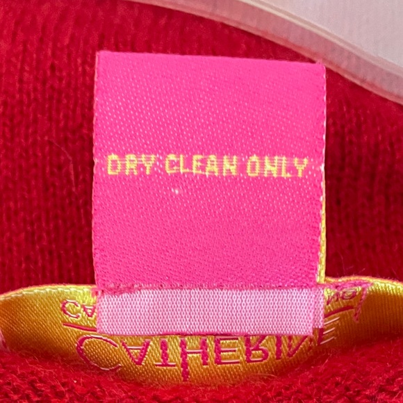 Catherine Malandrino Red Animal Print Leopard Heart 100% Cashmere Sweater Large - Picture 8 of 8